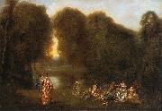 Jean-Antoine Watteau Gathering in the Park oil on canvas